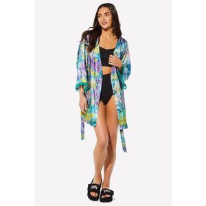 Yitty Sattin Pretty Mini Robe 2x nwt